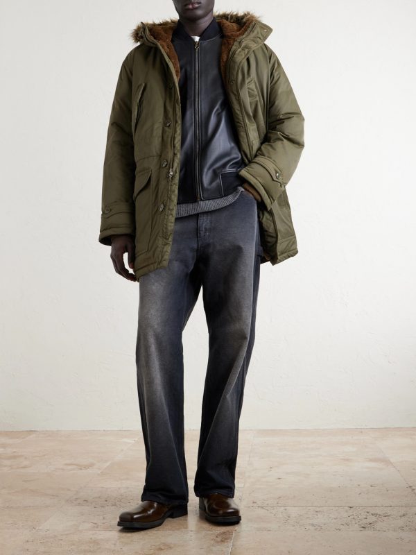 Plush-Trimmed Padded Shell Hooded Parka - OU Plush-Trimmed Padded Shell Hooded Parka - OU