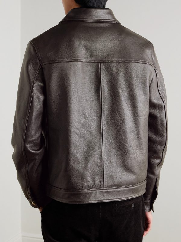 Full-Grain Leather Coach Jacket - BK