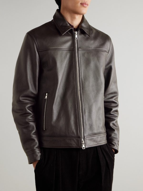 Full-Grain Leather Coach Jacket - FR