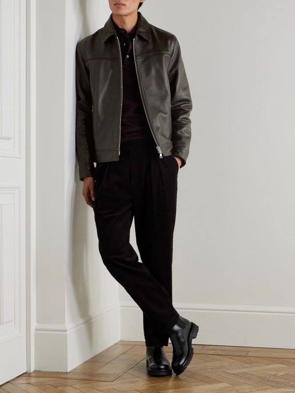 Full-Grain Leather Coach Jacket - OU