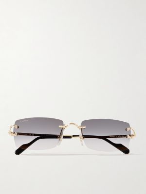 Signature C Rimless Square-Frame Gold-Tone Sunglasses