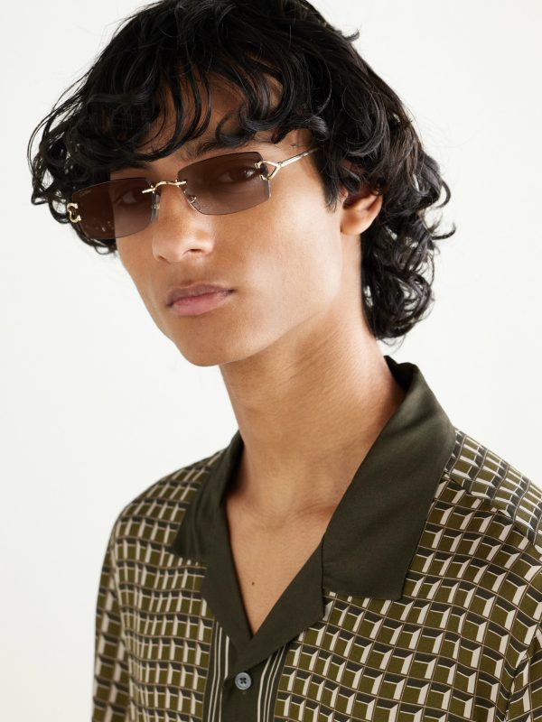 Signature C Rimless Square-Frame Gold-Tone Sunglasses - OU Signature C Rimless Square-Frame Gold-Tone Sunglasses - OU