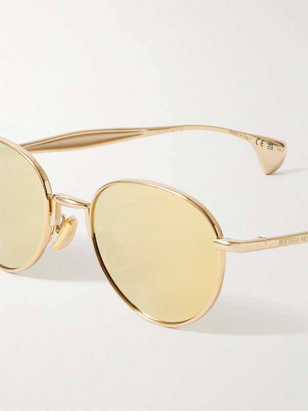 Round-Frame Gold-Tone Sunglasses - CU Round-Frame Gold-Tone Sunglasses - CU