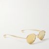 Round-Frame Gold-Tone Sunglasses - FR Round-Frame Gold-Tone Sunglasses - FR