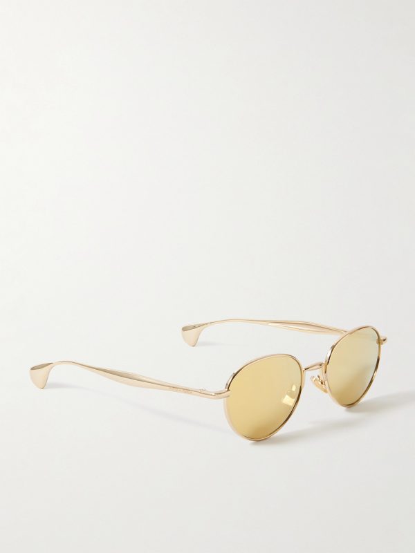 Round-Frame Gold-Tone Sunglasses - FR Round-Frame Gold-Tone Sunglasses - FR