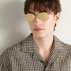 Round-Frame Gold-Tone Sunglasses - OU Round-Frame Gold-Tone Sunglasses - OU