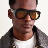 Aviator-Style Acetate Sunglasses - OU