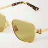 Square-Frame Gold-Tone Sunglasses - CU Square-Frame Gold-Tone Sunglasses - CU
