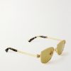 Square-Frame Gold-Tone Sunglasses - FR Square-Frame Gold-Tone Sunglasses - FR