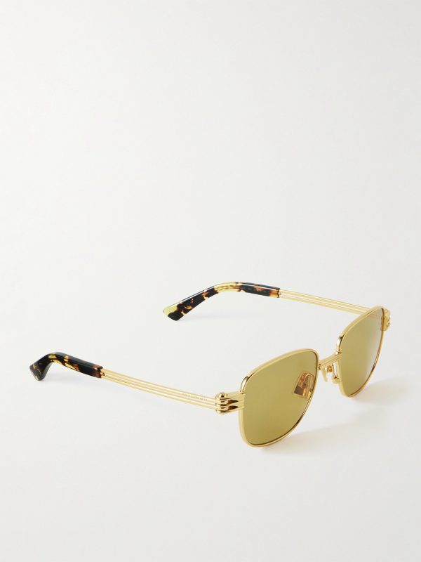 Square-Frame Gold-Tone Sunglasses - FR Square-Frame Gold-Tone Sunglasses - FR