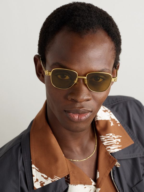 Square-Frame Gold-Tone Sunglasses - OU Square-Frame Gold-Tone Sunglasses - OU