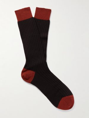 Ribbed Wool-Blend Socks