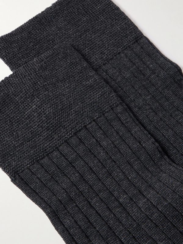 Ribbed Merino Wool-Blend Socks - CU