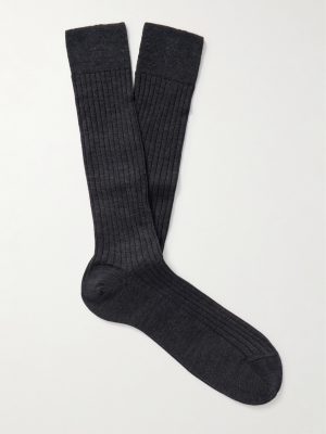 Ribbed Merino Wool-Blend Socks