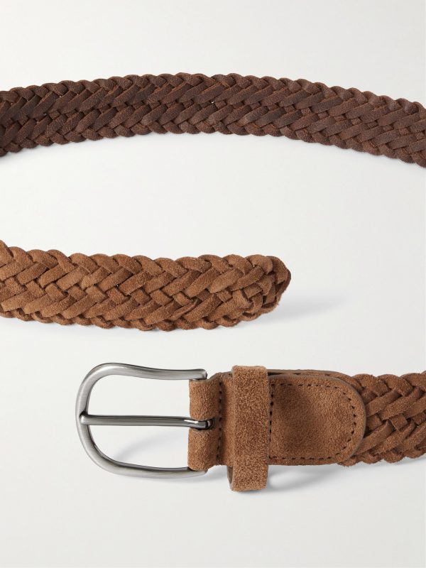 3.5cm Woven Suede Belt - E1