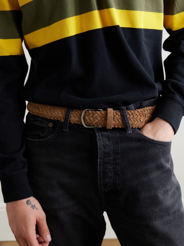 3.5cm Woven Suede Belt - FR