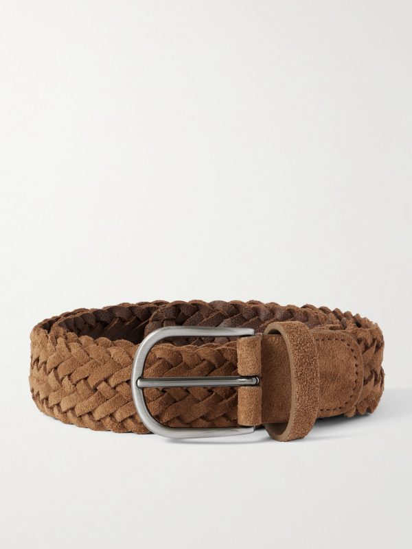 3.5cm Woven Suede Belt