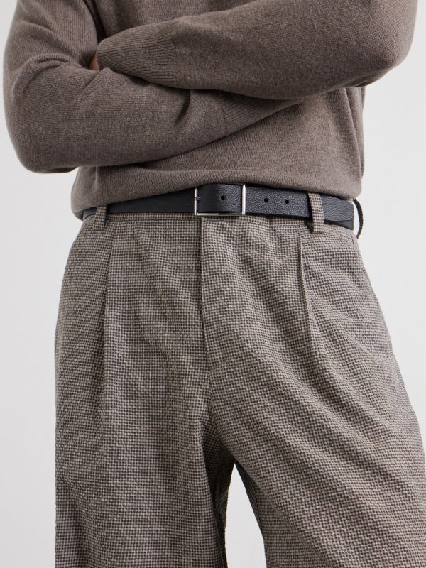 3cm Reversible Full-Grain Leather Belt - OU