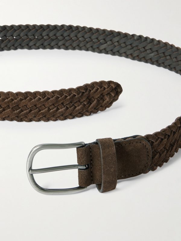 3.5cm Woven Suede Belt - E1