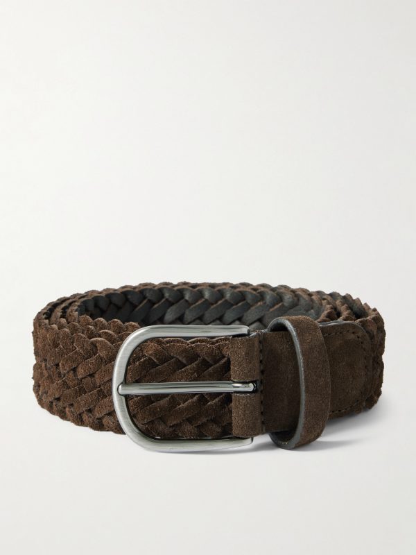 3.5cm Woven Suede Belt