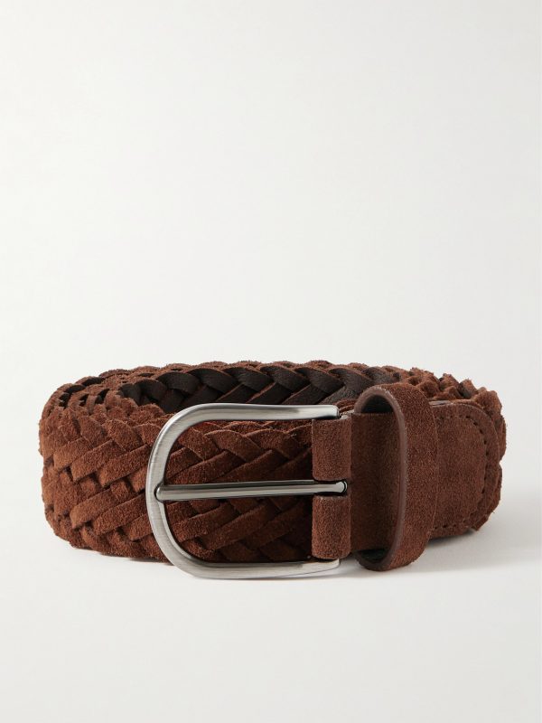 3.5cm Woven Suede Belt