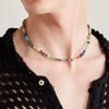 14-Karat Gold, Agate and Diamond Beaded Necklace - OU 14-Karat Gold, Agate and Diamond Beaded Necklace - OU