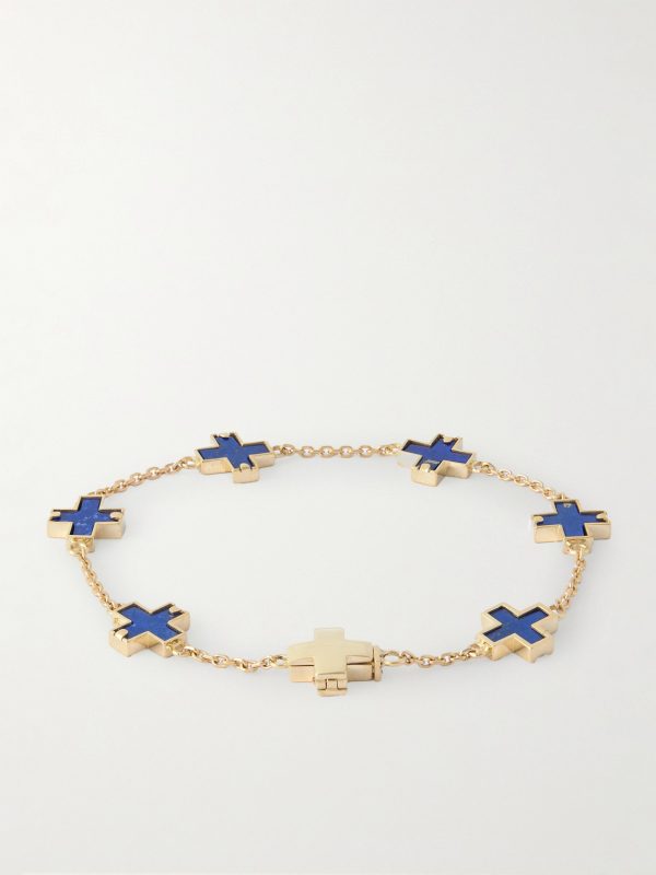 14-Karat Gold Lapis Lazuli Bracelet - BK 14-Karat Gold Lapis Lazuli Bracelet - BK