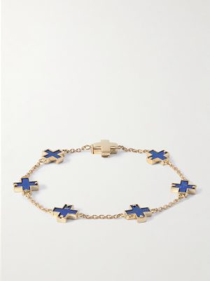 14-Karat Gold Lapis Lazuli Bracelet