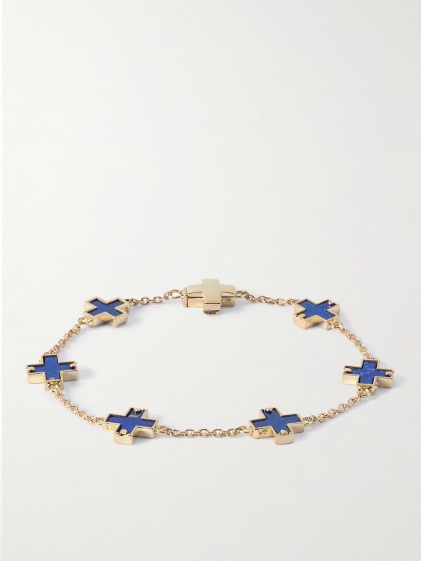 14-Karat Gold Lapis Lazuli Bracelet 14-Karat Gold Lapis Lazuli Bracelet