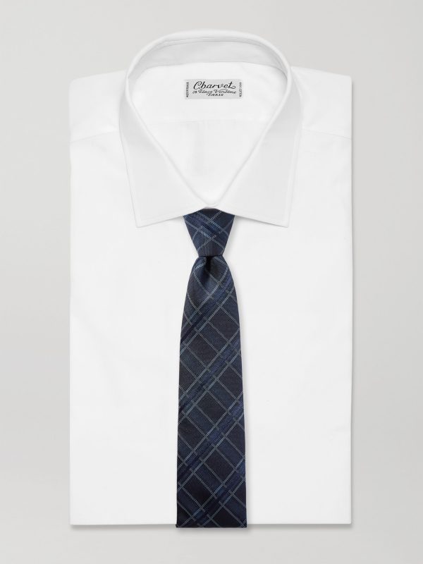 8cm Checked Silk Tie - OU