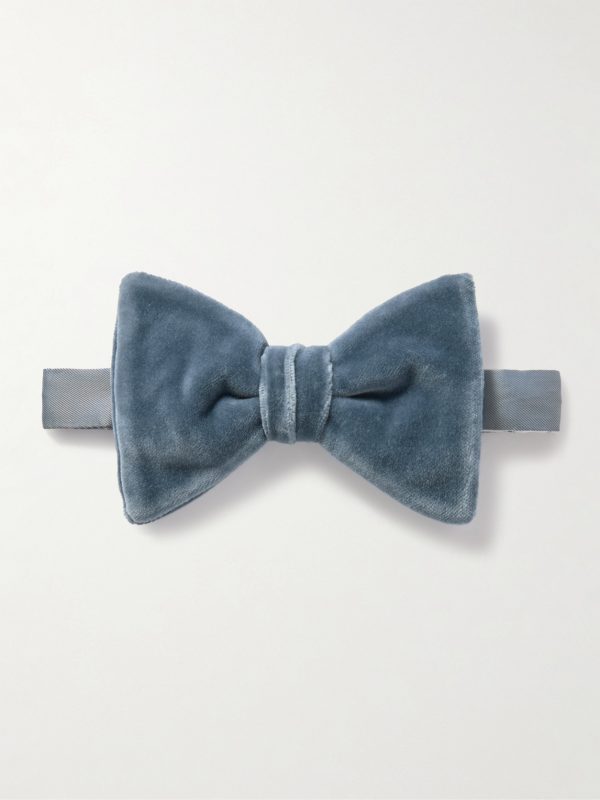 Pre-Tied Cotton-Velvet Bow Tie