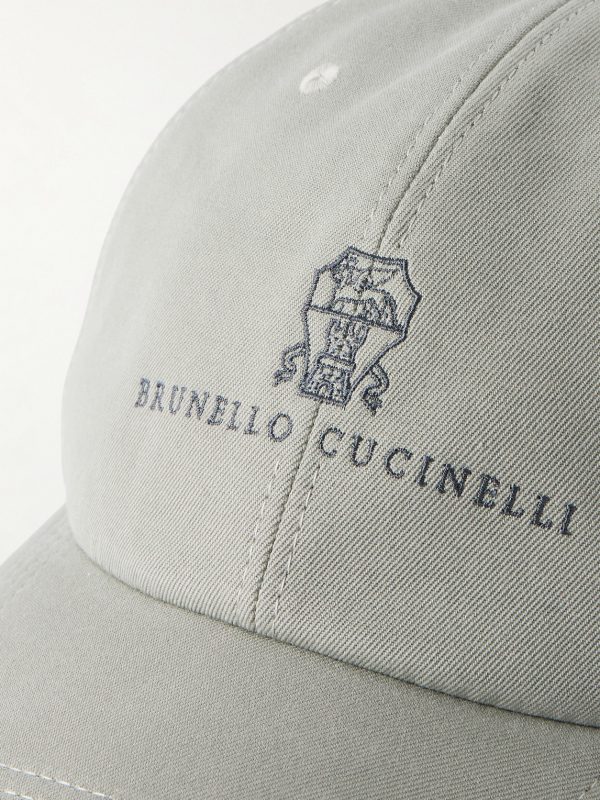 Logo-Embroidered Leather-Trimmed Cotton-Twill Baseball Cap - CU Logo-Embroidered Leather-Trimmed Cotton-Twill Baseball Cap - CU