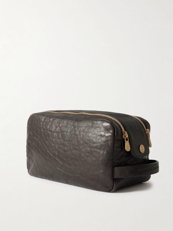 Textured-Leather Wash Bag - BK Textured-Leather Wash Bag - BK