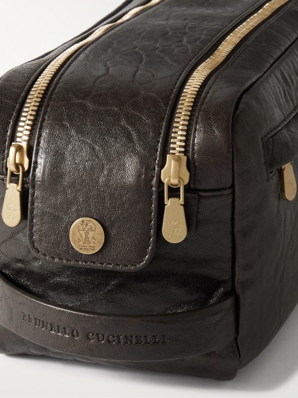 Textured-Leather Wash Bag - CU Textured-Leather Wash Bag - CU
