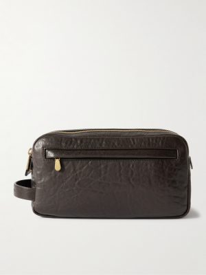 Textured-Leather Wash Bag