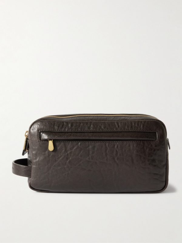 Textured-Leather Wash Bag Textured-Leather Wash Bag
