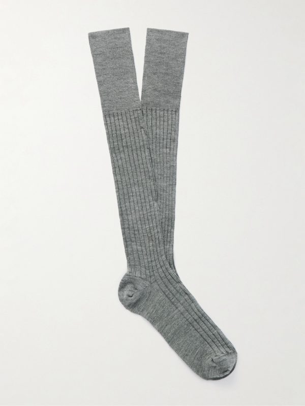 Ribbed Wool and Cashmere-Blend Socks