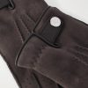 Leather-Trimmed Suede Gloves - CU