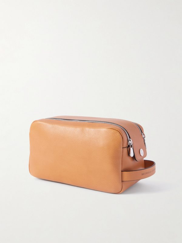 Textured-Leather Wash Bag - BK Textured-Leather Wash Bag - BK