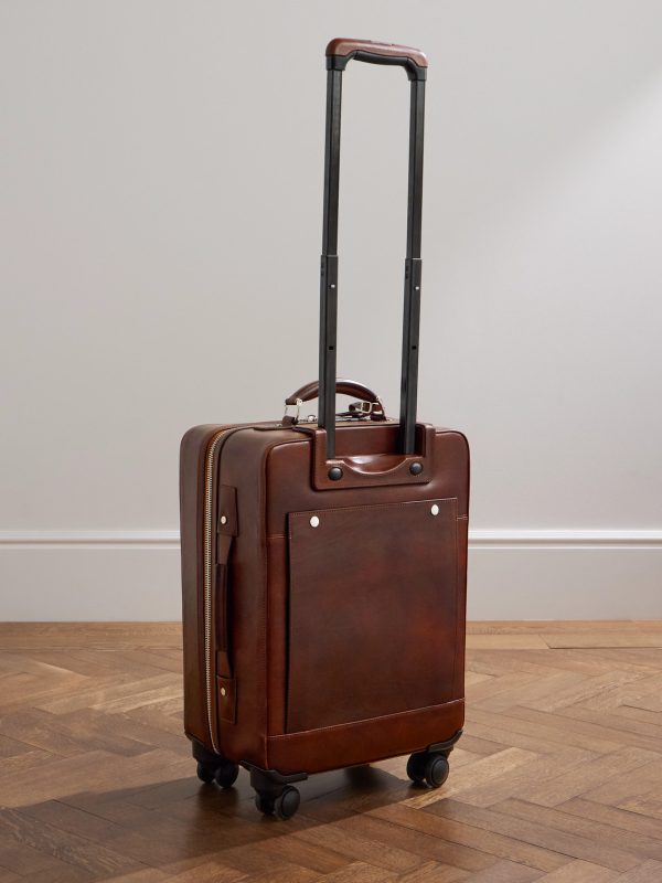 Full-Grain Leather Carry-On Suitcase - BK Full-Grain Leather Carry-On Suitcase - BK