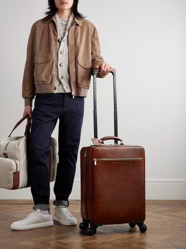 Full-Grain Leather Carry-On Suitcase - OU Full-Grain Leather Carry-On Suitcase - OU