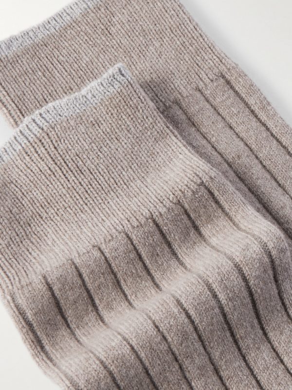 Ribbed Virgin Wool-Blend Socks - CU