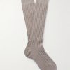 Ribbed Virgin Wool-Blend Socks