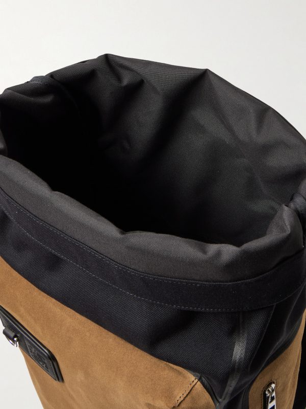 Flex Logo-Embossed Suede and Canvas Backpack - E1 Flex Logo-Embossed Suede and Canvas Backpack - E1