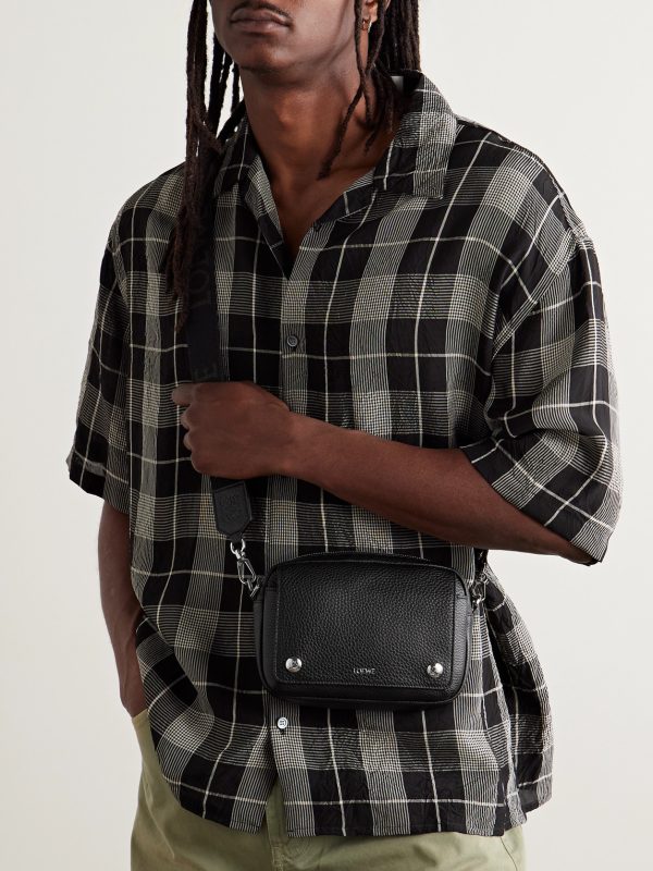 Pebble Full-Grain Leather Messenger Bag - OU Pebble Full-Grain Leather Messenger Bag - OU