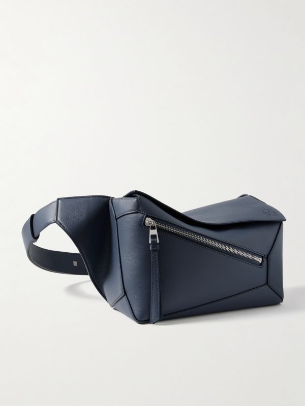 Puzzle Edge Small Leather Belt Bag