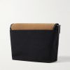 Leather-Trimmed Suede and Canvas Messenger Bag - BK Leather-Trimmed Suede and Canvas Messenger Bag - BK