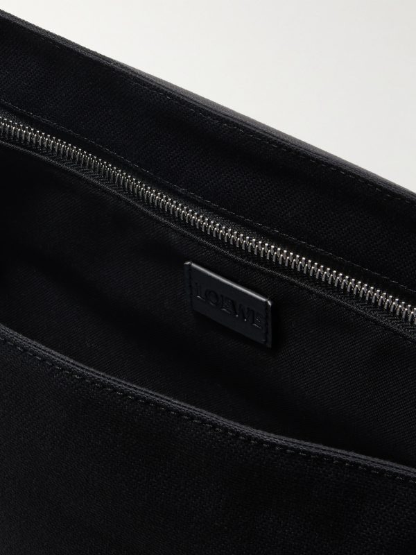 Leather-Trimmed Suede and Canvas Messenger Bag - E1 Leather-Trimmed Suede and Canvas Messenger Bag - E1