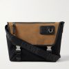Leather-Trimmed Suede and Canvas Messenger Bag Leather-Trimmed Suede and Canvas Messenger Bag