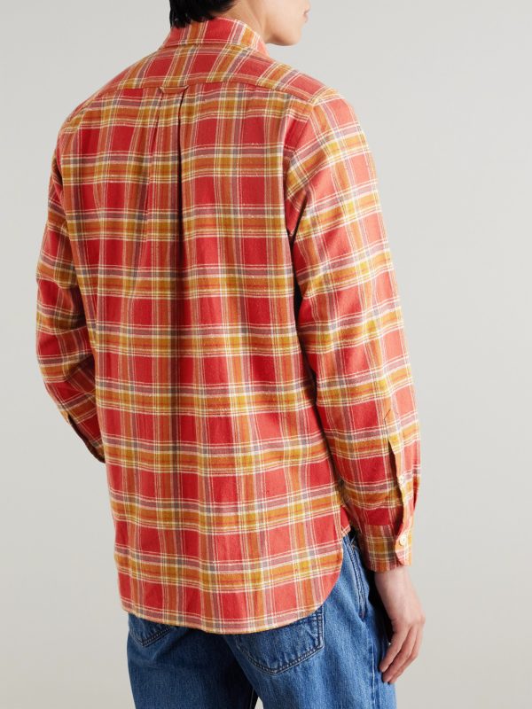 + HIM Checked Cotton-Flannel Shirt - BK + HIM Checked Cotton-Flannel Shirt - BK